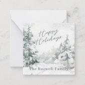 Waterverf Winter Snowy Landscape gepersonaliseerd Notitiekaartje (Voorkant)