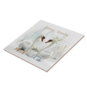 Waterverf Winter Swans Personalized Tegeltje (Zijkant)