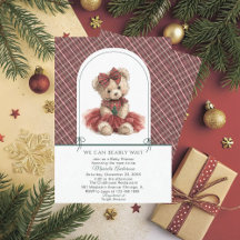 Waterverf Winter Teddybeer Kerstmis Baby Show