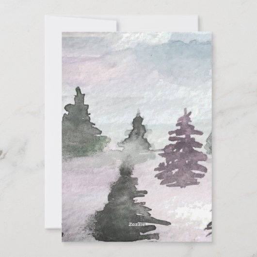 Waterverf Winter Tree Forest Baby shower Feestdagenkaart (Achterkant)