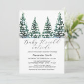 Waterverf Winter Tree Forest Boy Baby shower Kaart (Staand voorkant)