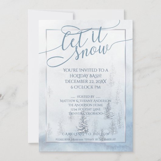 Waterverf Winter Trees Kaart (Voorkant)