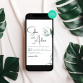 Waterverf Winter verlaat huwelijksfeest Kaart