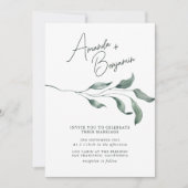 Waterverf Winter verlaat trouwfeest met bloemen Kaart (Voorkant)