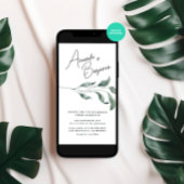 Waterverf Winter verlaat trouwfeest met bloemen Kaart