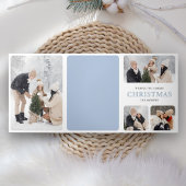 Waterverf Winter Village Foto Collage Kerstmis Drieluik Wenskaart