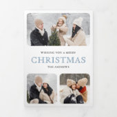 Waterverf Winter Village Foto Collage Kerstmis Drieluik Wenskaart (Cover)