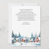 Waterverf Winter Village Foto Collage Kerstmis Feestdagenkaart (Achterkant)