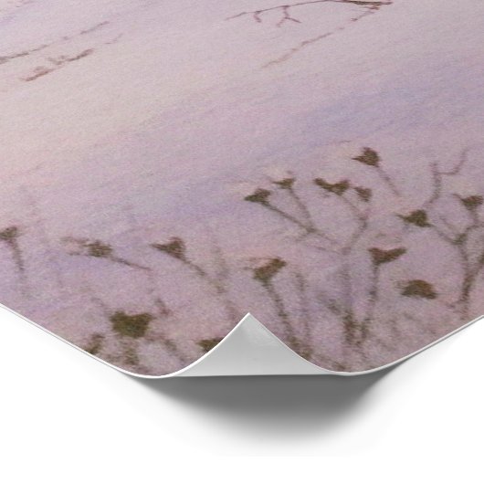 Waterverf Winter Village in Snow Kerstmis Poster (Hoek)