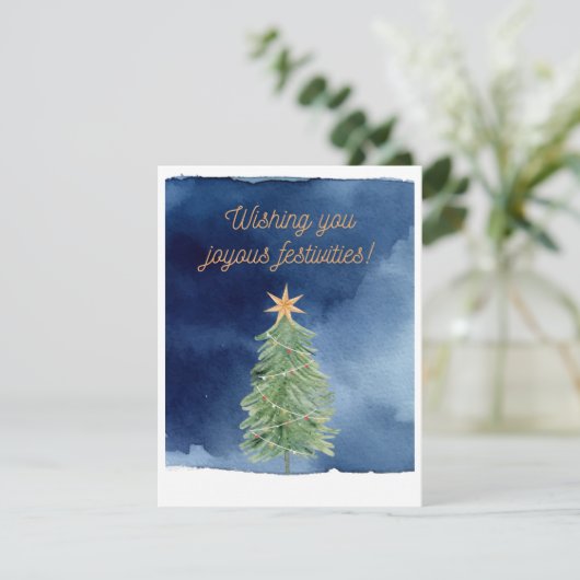 Waterverf Winter vreugdevolle festiviteiten Feestdagenkaart (Staand voorkant)