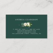 Waterverf Winter White Flowers Garland Visitekaartje (Achterkant)