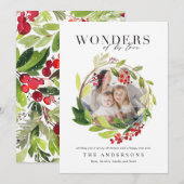 Waterverf winter wonderen van zijn liefde bedankkaart (Voorkant / Achterkant)