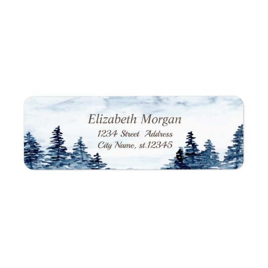 Waterverf Winter Wonderland, bos Etiket (Voorkant)