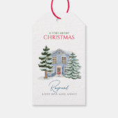  Waterverf Winter Wonderland Kerst Cadeaulabel (Achterkant)