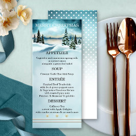 Waterverf Winter Wonderland Kerstmenu Menu