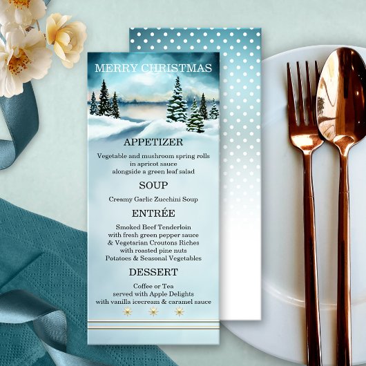 Waterverf Winter Wonderland Kerstmenu Menu