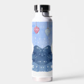 Waterverf Winter Wonderland Monogram Ornamenten Waterfles (Links)
