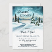 Waterverf Winter Wonderland Pine repetitie diner Kaart (Voorkant)