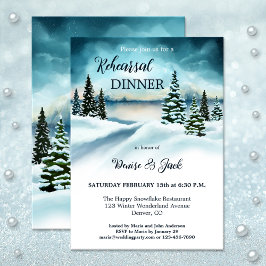 Waterverf Winter Wonderland Pine repetitie diner Kaart