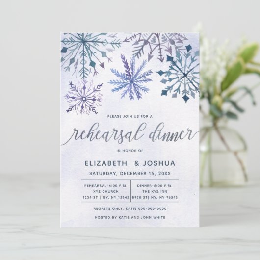 Waterverf Winter Wonderland repetitief diner Kaart (Staand voorkant)