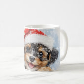 Waterverf Winter Wonderland Santa Puppy Koffiemok (Voorkant rechts)