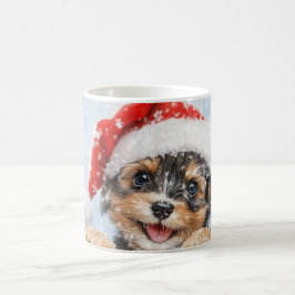 Waterverf Winter Wonderland Santa Puppy Koffiemok