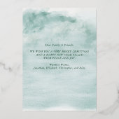 Waterverf Winter Woodland Christmas Roos Gold Folie Feestdagenkaart (Achterkant)