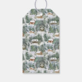 Waterverf Winter Woodland Home Merry Kerstry Cadeaulabel (Achterkant)