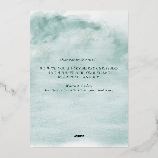 Waterverf Winter Woodland Kerstdeer Folie Feestdagenkaart (Achterkant)