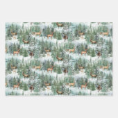 Waterverf Winter Woodland Kerstdeer Inpakpapier Vel (Voorkant)