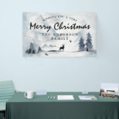 Waterverf Winter Woodland Merry Kerstry Spandoek (Beurs)