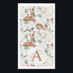 Waterverf Winter Woodland Monogrammed Christmas Servet<br><div class="desc">Introductie van onze kerst papier gasthanddoeken - een boeiende viering van de betovering van de winter en boslandcharme. Dompel jezelf onder in de serene schoonheid van natuur met dit Waterverf Woodland Winter Christmas Pattern, versierd met heerlijke bosdieren, waaronder titmouse, baby fox, fawn, beer, konijn, vogel, uil en egel, naast rode...</div>
