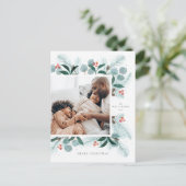 Waterverf Winter Wreath Flat Holiday Briefkaart (Staand voorkant)