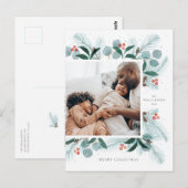 Waterverf Winter Wreath Flat Holiday Briefkaart (Voorkant / Achterkant)