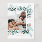 Waterverf Winter Wreath Flat Holiday Briefkaart (Voorkant)