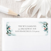 Waterverf Winter Wreath Return Address Etiket (Insitu)