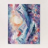Waterverf Winterbergen Boho Esthetische Puzzel Legpuzzel (Verticaal)