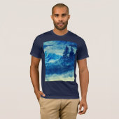 Waterverf Winterbergen Landschapsschilderij T-shirt (Voorkant volledig)