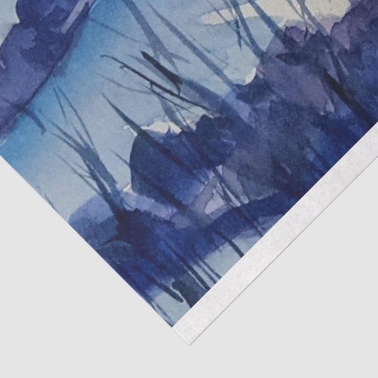 Waterverf winterbergen - losbladig weefselpapier tissuepapier (Detail)