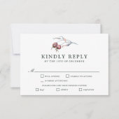 Waterverf winterbessen botanische RSVP-bomen RSVP Kaartje (Voorkant)