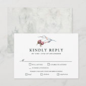 Waterverf winterbessen botanische RSVP-bomen RSVP Kaartje (Voorkant / Achterkant)