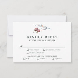 Waterverf winterbessen botanische RSVP-bomen RSVP Kaartje