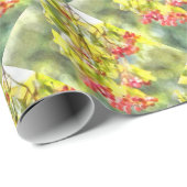 Waterverf winterbessen cadeaupapier (Rol Hoek)