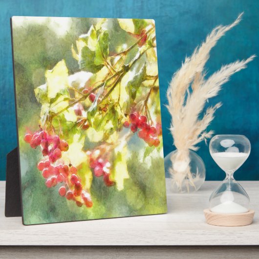 Waterverf winterbessen fotoplaat (Zijkant)