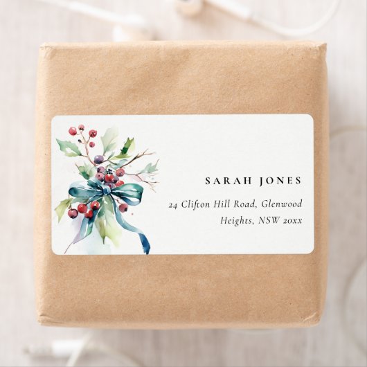 Waterverf Winterbessen Kersttoespraak Etiket (Insitu)