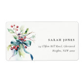 Waterverf Winterbessen Kersttoespraak Etiket (Voorkant)