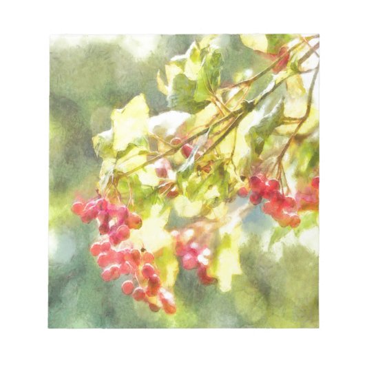 Waterverf winterbessen notitieblok (Voorkant)