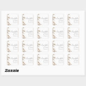 Waterverf Winterbessen Romantische Aangepaste Naam Vierkante Sticker (Vel)