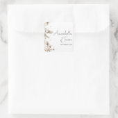 Waterverf Winterbessen Romantische Aangepaste Naam Vierkante Sticker (Tas)
