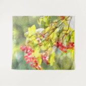 Waterverf winterbessen wandkleed (Voorkant (horizontaal))